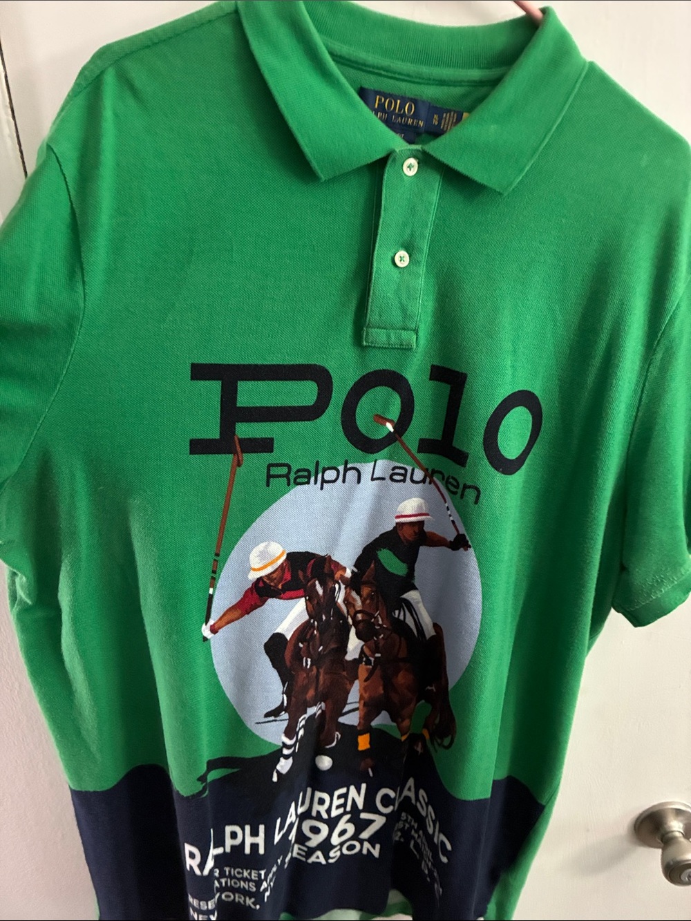 Polo by Ralph Lauren Green Polo with Polo Player Graphic